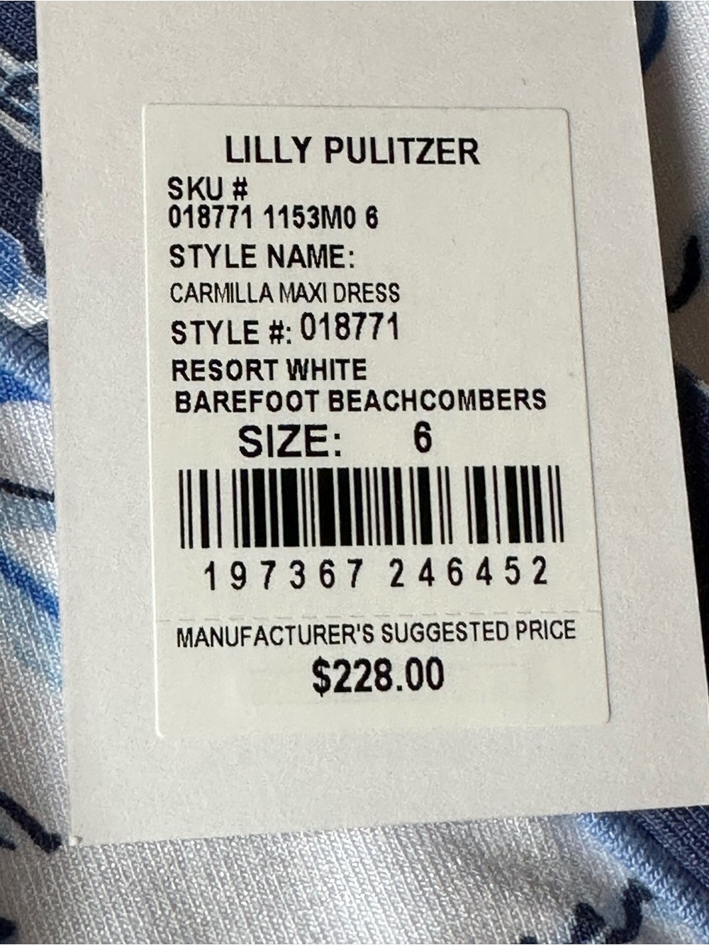 Lilly Pulitzer Blue & White Toile-Style Carmilla Maxi Dress - Picture 5 of 7